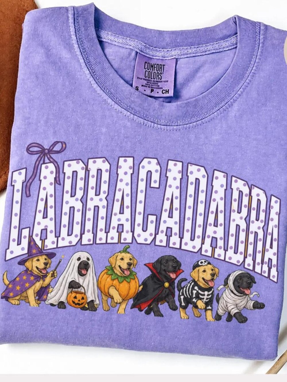Halloween Labrador Shirt, Funny Labracadabra Dog Mom Tee, Violet Lab Halloween